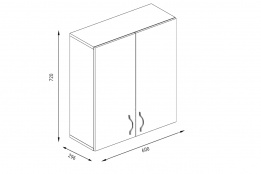 Шкаф кухонный 600, 2Д  как часть комплекта Классика 3.1, Дуб Млечный, Фант Мебель (Россия)