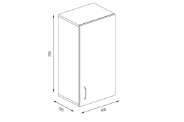 Шкаф кухонный 400, 1Д  как часть комплекта Гранд, Береза, MEBEL SERVICE (Украина)