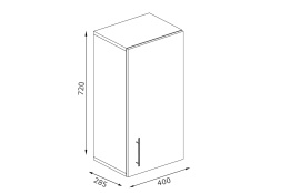 Шкаф кухонный 400, 1Д  как часть комплекта Грета, Сонома, MEBEL SERVICE (Украина)