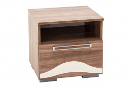 Тумба прикроватная 1Я как часть комплекта Лагуна 5, Ясень Шимо светлый, СВ Мебель (Россия)