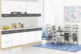 Комплект мебели для кухни Глобал 2000, Белый/Серый, MEBEL SERVICE(Украина)