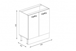 Шкаф-стол 600, 2Д  как часть комплекта Прованс, Песочное дерево, Фант Мебель (Россия)