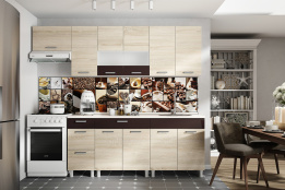 Комплект мебели для кухни Арабика 2600, Дуб Сонома, СВ Мебель(Россия)