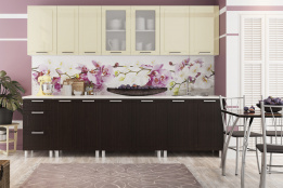 Комплект мебели для кухни Геометрия 2600, Ваниль/Венге, СВ Мебель(Россия)