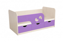 Кровать односпальная как часть комплекта Минима, Лиловый, БТС (Россия)