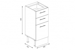 Шкаф-стол 400,3Я как часть комплекта СОФТ-7, Страйп черный, Фант Мебель (Россия)