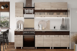 Комплект мебели для кухни Монтана 2000, Венге/Сонома, БТС(Россия)