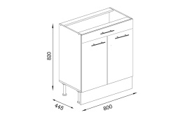 Шкаф под мойку 800, 2Д  как часть комплекта Грета, Сонома, MEBEL SERVICE (Украина)