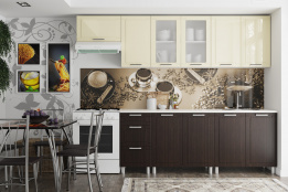 Комплект мебели для кухни Геометрия 2600, Ваниль/Венге, СВ Мебель(Россия)