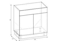 Шкаф под мойку 800, 2Д  как часть комплекта Грета NEW, Сонома/ривера труфиль, MEBEL SERVICE (Украина)