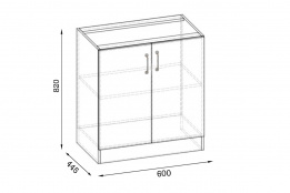 Шкаф-стол 600, 2Д  как часть комплекта Оля, Ольха, MEBEL SERVICE (Украина)