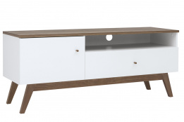 Тумба под ТВ 1Д 1Я Хеда, Белый Блеск/Лиственница сибирская золотая, БРВ Брест (Беларусь)