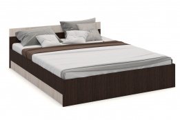 Кровать двуспальная как часть комплекта Алена, Дуб Молочный, Империал (Россия)