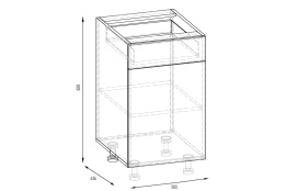Шкаф-стол 500, 1Д  как часть комплекта Тренд, Венге/Сонома, Горизонт (Россия)
