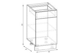 Шкаф-стол 500, 1Д  как часть комплекта Грета NEW, Сонома/ривера труфиль, MEBEL SERVICE (Украина)