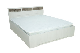 Кровать двуспальная как часть комплекта Николь 1, Ясень Анкор светлый, СВ Мебель (Россия)