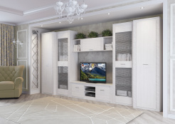 Стенка Гамма 20, Ясень Анкор светлый, СВ Мебель (Россия)