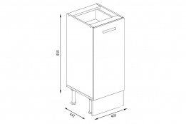 Шкаф-стол 400, 1Д  как часть комплекта Лофт, Крафт серый, Фант Мебель (Россия)