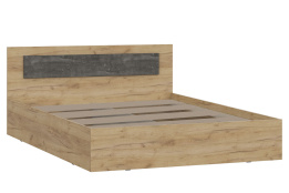 Кровать двуспальная как часть комплекта МСП 1, Дуб Золотой/Камень темный, СВ Мебель (Россия)