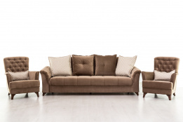 Комплект мягкой мебели Ирис, Кофе с молоком, Нижегородмебель и К(Россия)