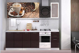 Комплект мебели для кухни Кофе МДФ фотопечать 2000, Рисунок Темный, Стендмебель(Россия)