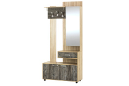 Шкаф прихожая 3Д , модульной системы Визит 1, Сосна Джексон, СВ Мебель (Россия)