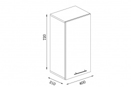 Шкаф кухонный 400, 1Д  как часть комплекта Монтана, Дуб Сонома, БТС (Россия)