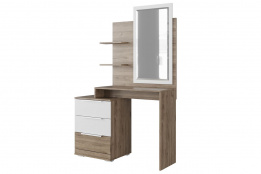 Стол туалетный, Гикори темный/Белый матовый как часть комплекта Лагуна 8, СВ Мебель (Россия)