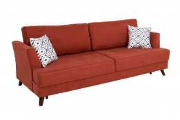 Диван прямой раскладной Дамаск, ТД210 Коралл, Нижегородмебель и К (Россия)
