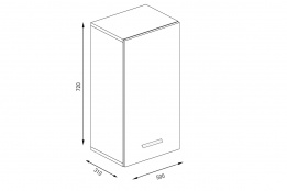 Шкаф кухонный 500, 1Д  как часть комплекта Айсбери, Белый, БТС (Россия)