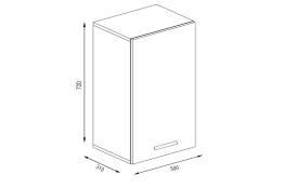 Шкаф кухонный 500, 1Д  как часть комплекта Катя NEW, Дуб Атланта, БТС (Россия)