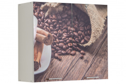 Шкаф кухонный 800, 2Д  как часть комплекта Кофе МДФ фотопечать, Рисунок Темный, Стендмебель (Россия)