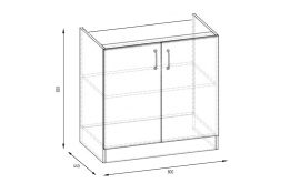 Шкаф-стол 800, 2Д  как часть комплекта Оля NEW, Ольха, MEBEL SERVICE (Украина)