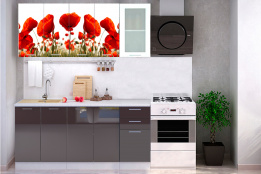 Комплект мебели для кухни Маки МДФ фотопечать 2000, Рисунок Светлый, Стендмебель(Россия)