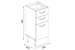 Шкаф-стол 400,3Я как часть комплекта Империя, Бежевый, MEBEL SERVICE (Украина)