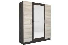 Шкаф для одежды 4Д  Уют 1, Дуб Сонома, Горизонт (Россия)