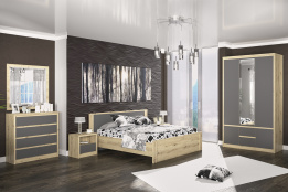 Комплект мебели для спальни Доминика, Серый, MEBEL SERVICE(Украина)