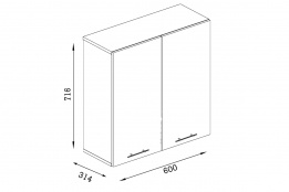 Шкаф кухонный 600, 2Д  как часть комплекта Маки МДФ фотопечать, Рисунок Светлый, Стендмебель (Россия)