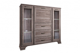 Тумба витрина 3Д 3Я, коллекции Тиффани, Орех Элия темный, Анрэкс (Беларусь)