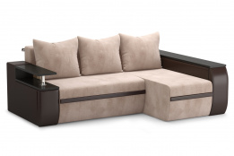 Диван угловой раскладной Атика, Cortex (beige), Teos (dark brown), Н:Т, Д:венге, Империал (Россия)