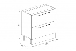 Шкаф-стол 800,2Я как часть комплекта СОФТ-7, Страйп черный, Фант Мебель (Россия)