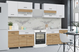 Комплект мебели для кухни Тренд 2400, Белый/Дуб золотой/антарес, Горизонт(Россия)