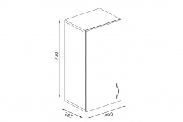 Шкаф кухонный 400, 1Д  как часть комплекта Империя, Белый, MEBEL SERVICE (Украина)