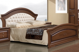 Кровать двуспальная как часть комплекта Любава 5, Дуб Медовый, Форест Деко Групп (Беларусь)