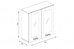 Шкаф кухонный 800, 2Д  как часть комплекта Прованс, Песочное дерево, Фант Мебель (Россия)