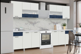 Комплект мебели для кухни Тренд 2600, Холст молоко/Холст сапфир/антарес, Горизонт(Россия)