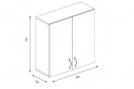 Шкаф кухонный 800, 2Д  как часть комплекта Классика 3.1, Дуб Млечный, Фант Мебель (Россия)