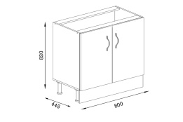 Шкаф-стол 800, 2Д  как часть комплекта Империя, Бежевый, MEBEL SERVICE (Украина)