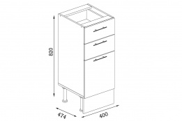 Шкаф-стол 400,3Я как часть комплекта Подснежник МДФ фотопечать, Сизый, Стендмебель (Россия)