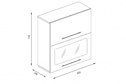 Шкаф кухонный 800, 2Д  как часть комплекта СОФТ-7, Страйп белый, Фант Мебель (Россия)